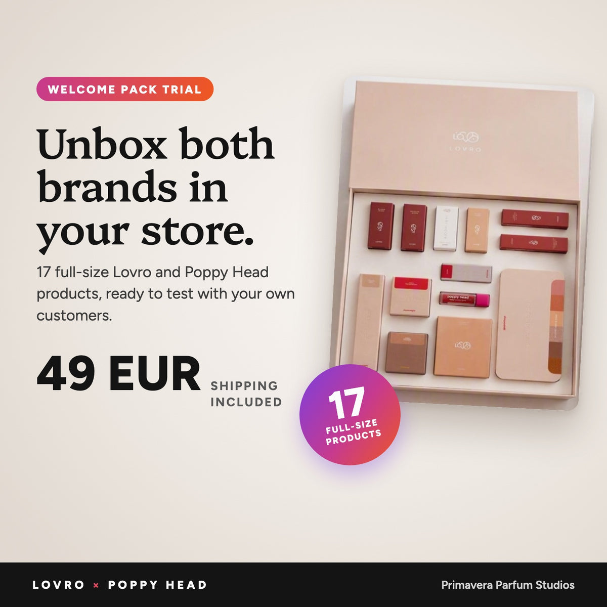 Welcome Pack Trial: 13 full-size products for 49 EUR, shipping included